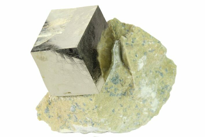 Natural Pyrite Cube In Rock - Navajun, Spain #168496